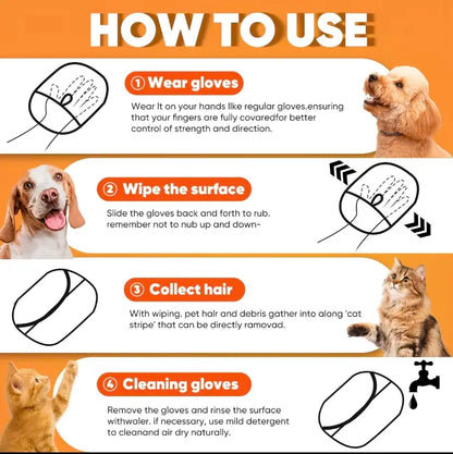 Pet Hair Removal Tool- Glove-Upgraded 2-Way Electrostatic ,Reusable Sticky Brush Mitt for Cat & Dog Hair, Premium Lint Remover for Couch, Furniture, Car Seat, Carpet, Bedding & All Fabrics, Washable, Durable & Effective on Stubborn Fur & Lint